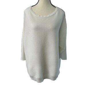 A Love Story Blouse Women's Plus Size 2X Winter White Rhinestone Sparkly B46